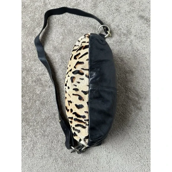 Vintage 90s Womens Bag Y2K Furla Leopard Print Leather Bag, Made in Italy